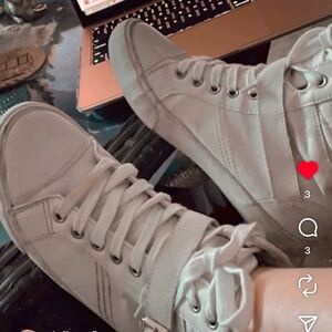 Shoe Dazzle Gray High-Top Sneakers